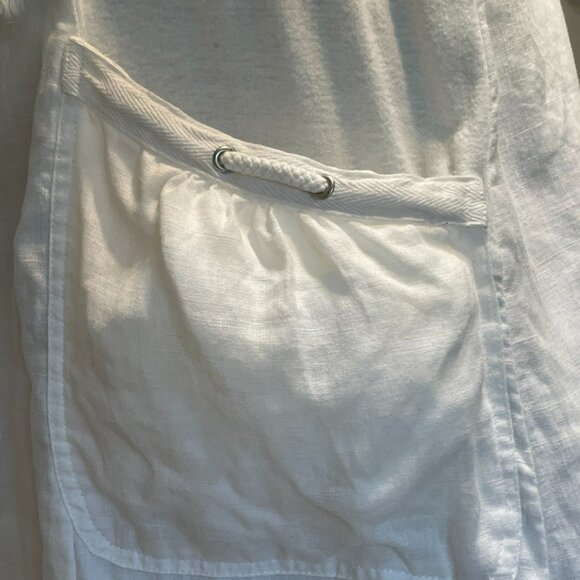 White linen and cotton dress BLU No. 9. Medium size. - Picture 8 of 14